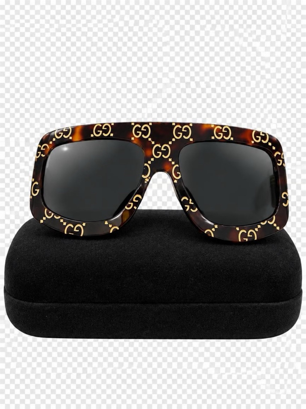 Gucci Black Acetate GG Monogram Shield Sunglasses GG0983S Authentic
